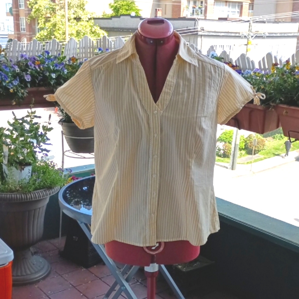 Reitmans Yellow Pintuck Blouse